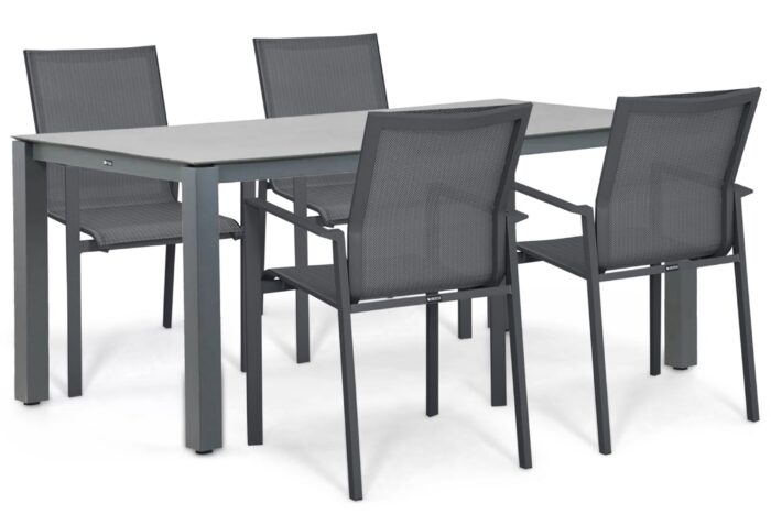 Lifestyle Garden Furniture Timo/Yoko 180×90 cm dining tuinset 5-delig – Grijs-antraciet