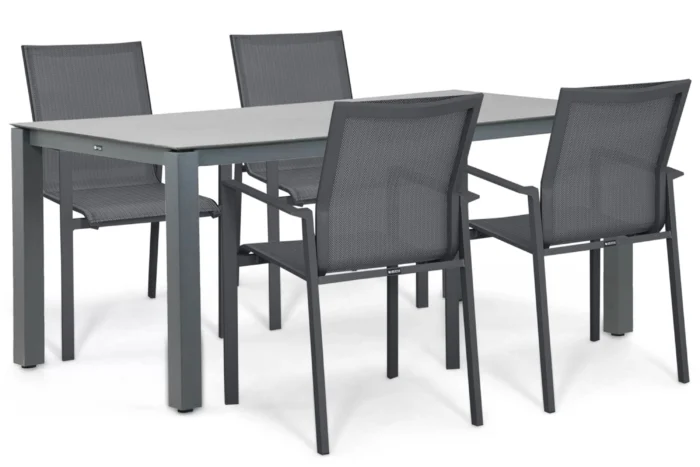 Lifestyle Garden Furniture Timo/Yoko 180x90 cm dining tuinset 5-delig - Grijs-antraciet