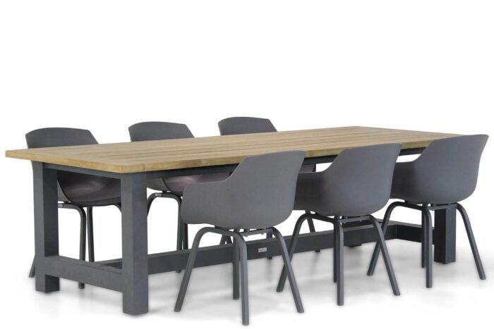 Lifestyle Garden Furniture Salina/San Francisco 260 cm dining tuinset 7-delig – Grijs-antraciet