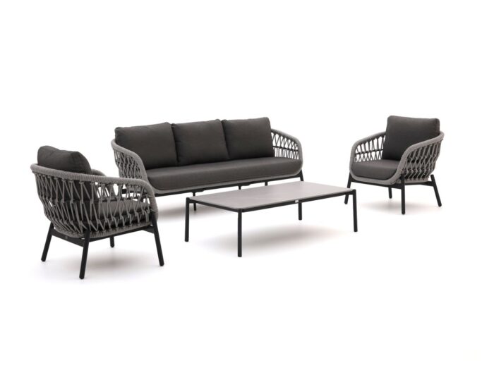 Bellagio tuinmeubelen Bellagio Cupello stoel-bank loungeset 4-delig Laagste prijsgarantie! – Grijs