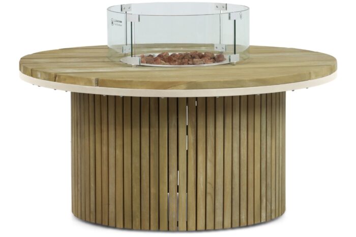 Santika Furniture Fire Nest lounge vuurtafel 110 cm – Taupe-naturel-bruin