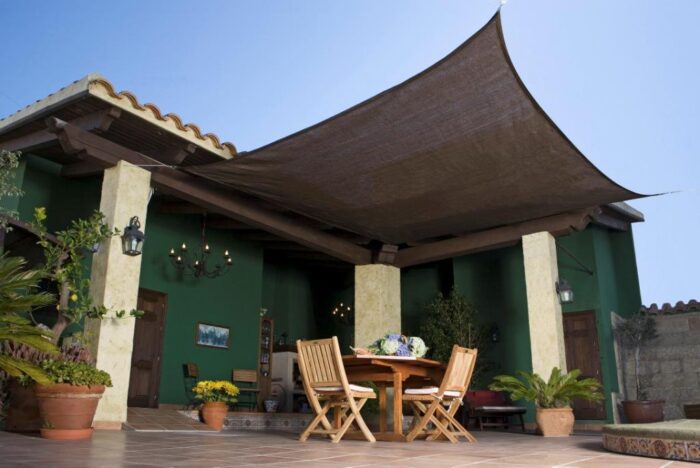 Zonnezeil zonnedoek schaduwdoek zichtdoek vierkant donkergroen 3,60×3,60mtr
