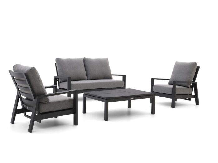 Tierra Outdoor Musone/Flip-Up stoel-bank loungeset 4-delig 4-zits verstelbaar – Grijs