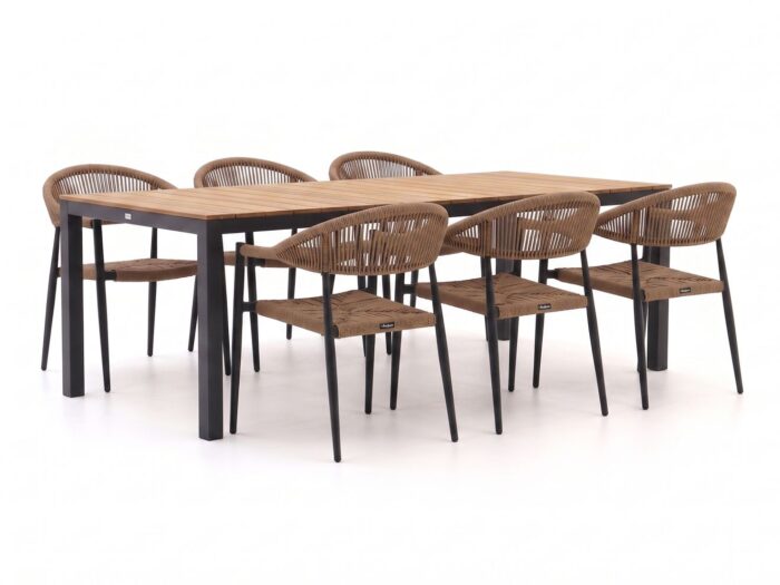 Manifesto Furniture Belpasso/Fidenza 220cm dining tuinset 7-delig stapelbaar