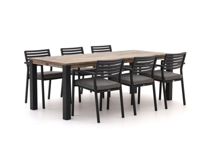 Bellagio tuinmeubelen Bellagio Rumo/ROUGH-S 220cm dining tuinset 7-delig stapelbaar Laagste prijsgarantie! – Bruin