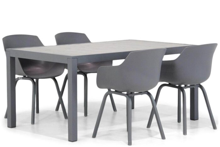 Lifestyle Garden Furniture Salina/Residence 164 cm dining tuinset 5-delig – Grijs-antraciet
