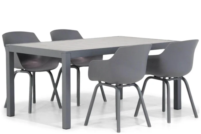 Lifestyle Garden Furniture Salina/Residence 164 cm dining tuinset 5-delig - Grijs-antraciet