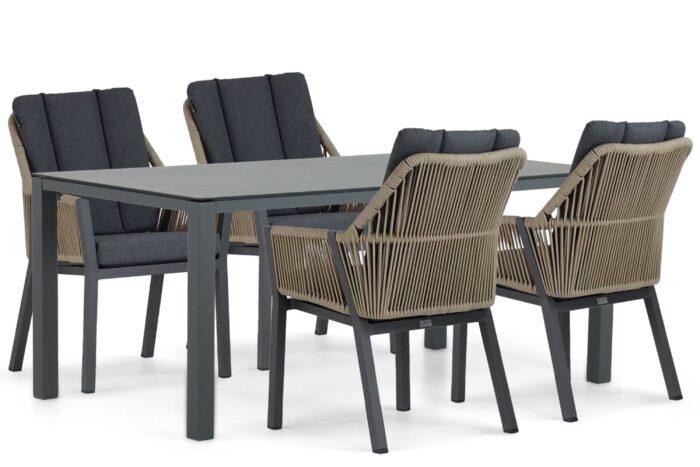 Lifestyle Garden Furniture Verona/Mateo 180 cm dining tuinset 5-delig – Taupe-naturel-bruin