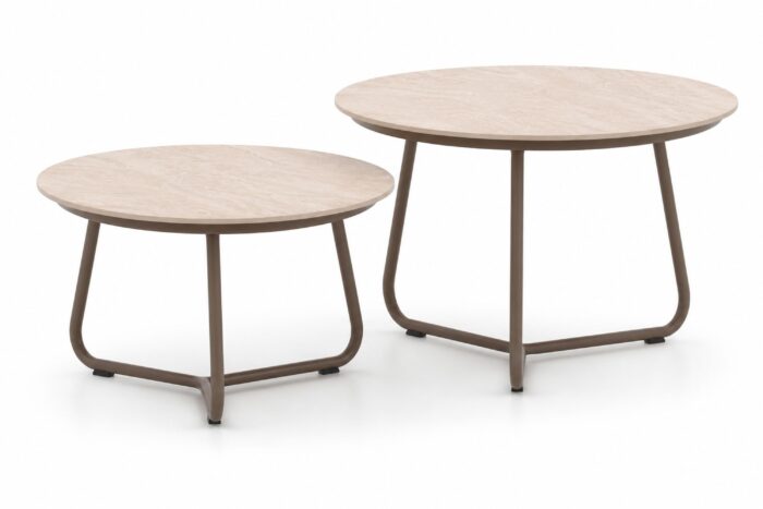 Apple Bee Pine Key loungetafel 63 cm (2 loungetafels) – Taupe-naturel-bruin