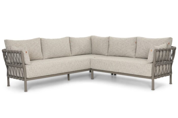 Santika Furniture Miyoura hoek loungeset 3-delig – Taupe-naturel-bruin