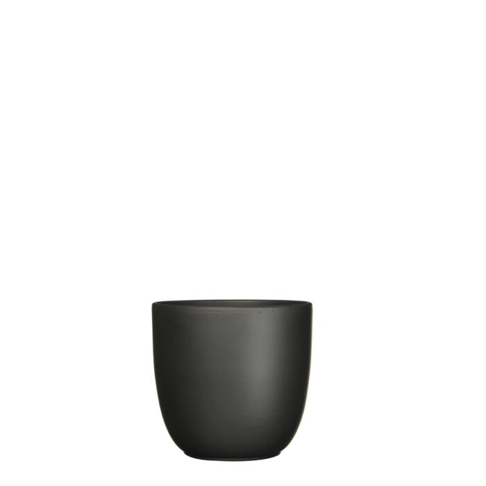 Mica decorations Bloempot Pot rond es/13 tusca 14 x 14.5 cm zwart mat Mica