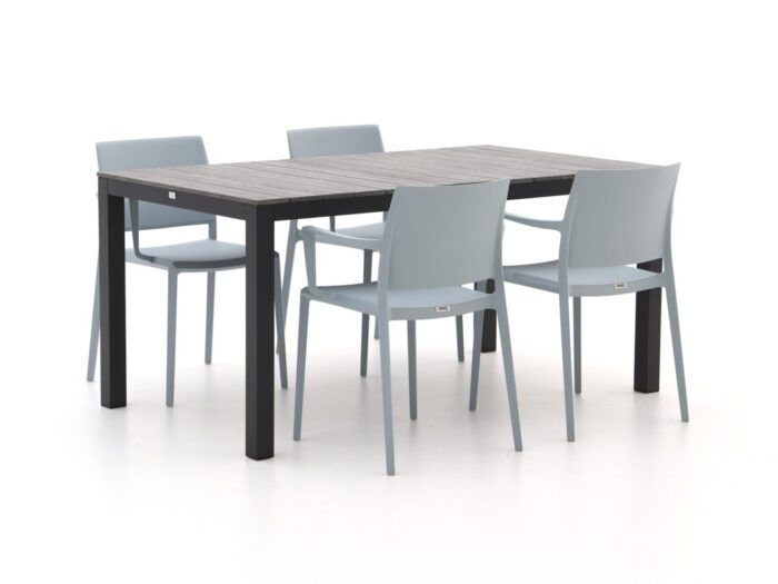 Forza Furniture Forza Sile/Fidenza 160cm dining tuinset 5-delig stapelbaar Laagste prijsgarantie! – Grijs