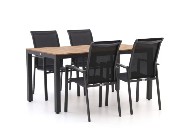 Forza Furniture Centallo/Fidenza 160cm dining tuinset 5-delig stapelbaar