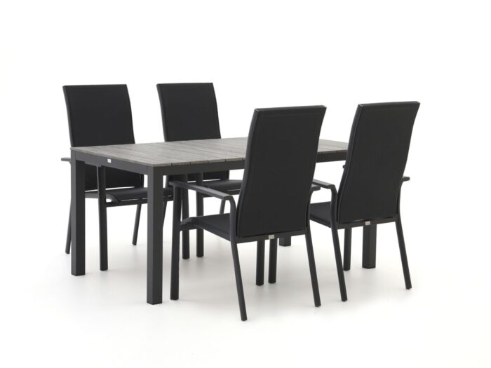 Bellagio tuinmeubelen Bellagio Avio/Fidenza 160cm dining tuinset 5-delig stapelbaar Laagste prijsgarantie! – Grijs