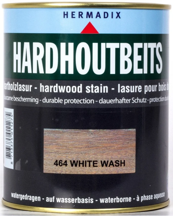 Hermadix Hardhoutbeits 464 white wash 750 ml - wit