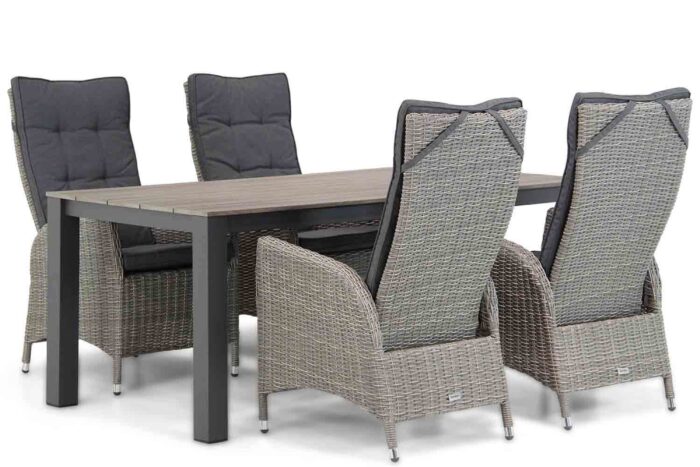 Garden Collections Lincoln/Valley 180 cm dining tuinset 5-delig – Grijs-antraciet
