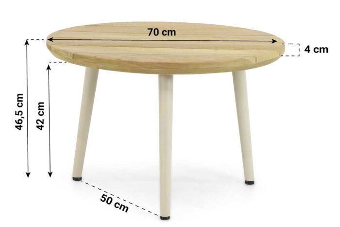 Lifestyle Garden Furniture Montana loungetafel ø 70 cm – Taupe-naturel-bruin