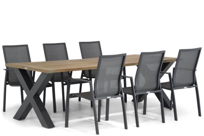 Lifestyle Garden Furniture Ultimate/Cardiff 240 cm dining tuinset 7-delig – Grijs-antraciet
