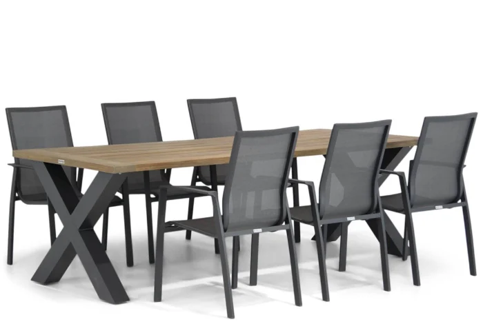 Lifestyle Garden Furniture Ultimate/Cardiff 240 cm dining tuinset 7-delig - Grijs-antraciet