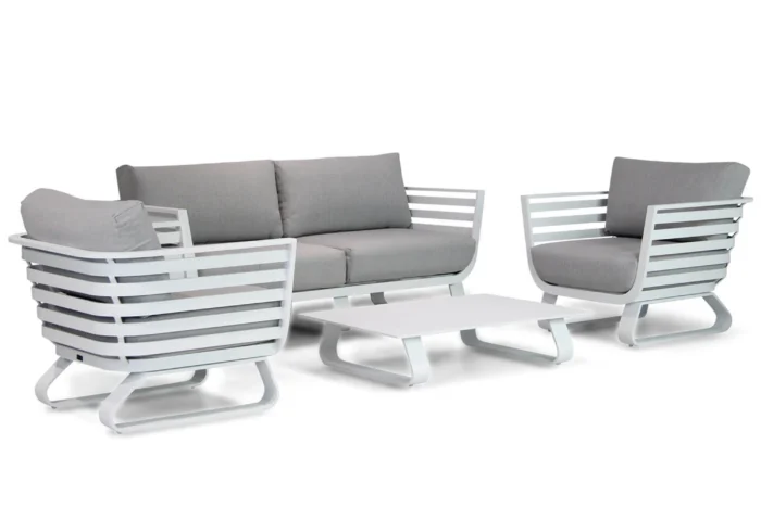 Santika Furniture Sovita stoel-bank loungeset 4-delig - Wit