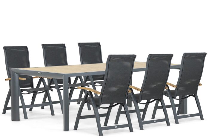 Presto Tarenta/Borello 240 cm dining tuinset 7-delig – Grijs-antraciet