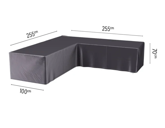 Aerocover Hoes loungeset hoek 255 x 255 x 100 x 70 cm - grijs