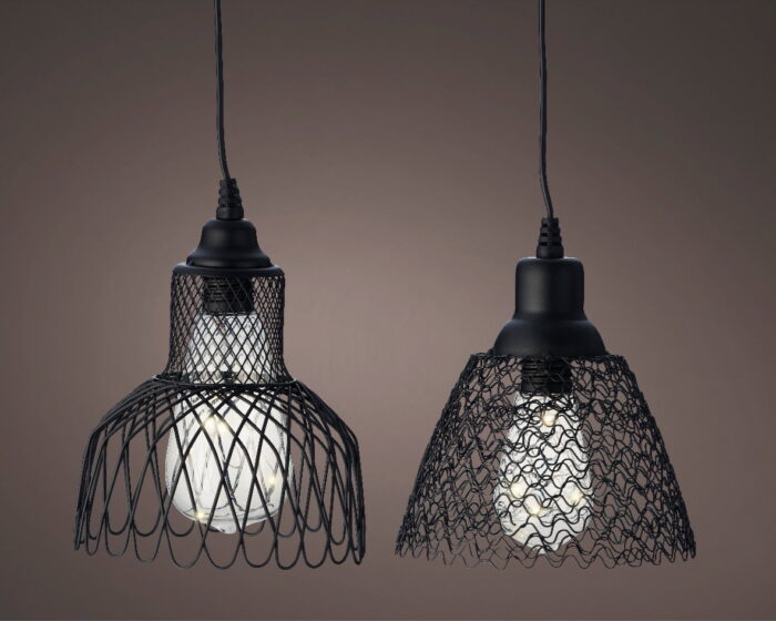 Decoris Hanging light ijzer D15-H15 cm zwart