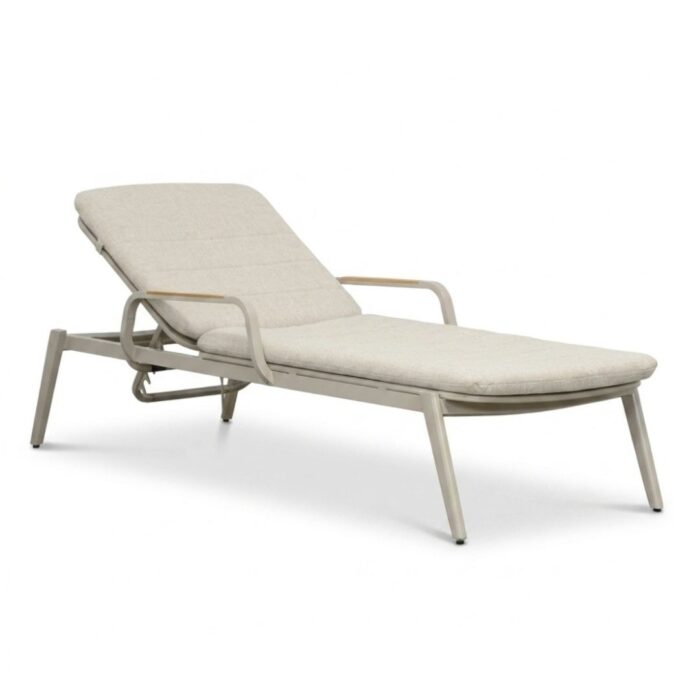 LUX outdoor living Malta ligbed beige | aluminium + teak | beige | 186cm