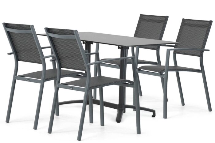 Lifestyle Garden Furniture Sella/Marano 140 cm dining tuinset 5-delig – Grijs-antraciet