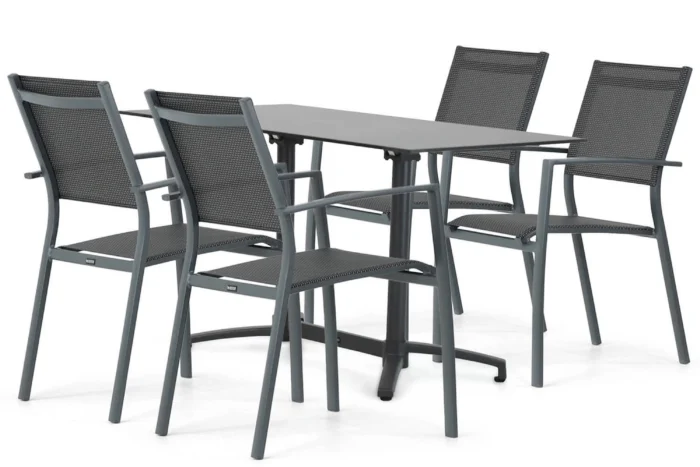 Lifestyle Garden Furniture Sella/Marano 140 cm dining tuinset 5-delig - Grijs-antraciet