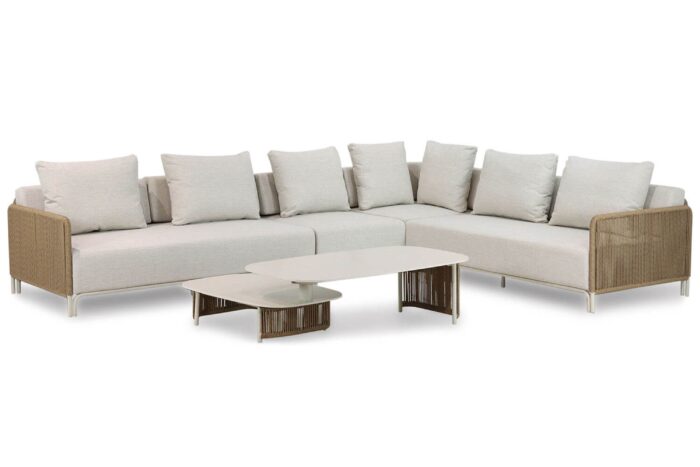 Coco Colorado hoek loungeset 5-delig – Taupe-naturel-bruin