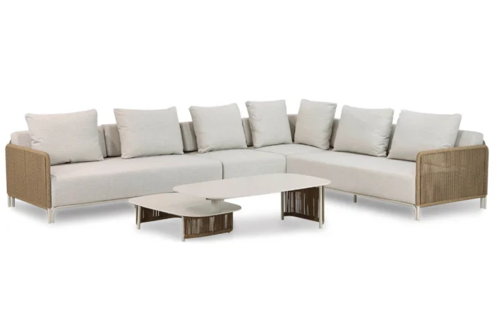 Coco Colorado hoek loungeset 5-delig - Taupe-naturel-bruin