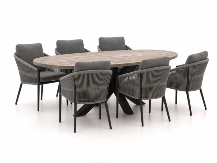 Bellagio tuinmeubelen + 15% kassakorting | Bellagio Mineo/ROUGH-Y Ellips 240cm dining tuinset 7-delig