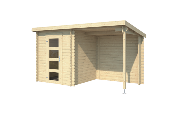 Outdoor life Blokhut met overkapping Jelle 370×175 – hout