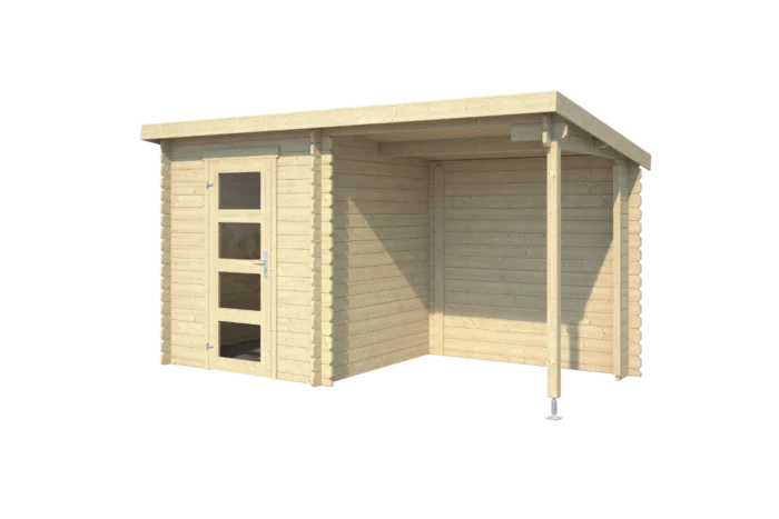 Outdoor life Blokhut met overkapping Jelle 370x175 - hout