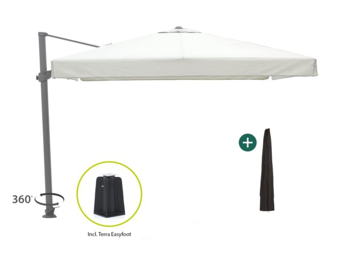 Shadowline Miami zweefparasol 300x300cm – Wit