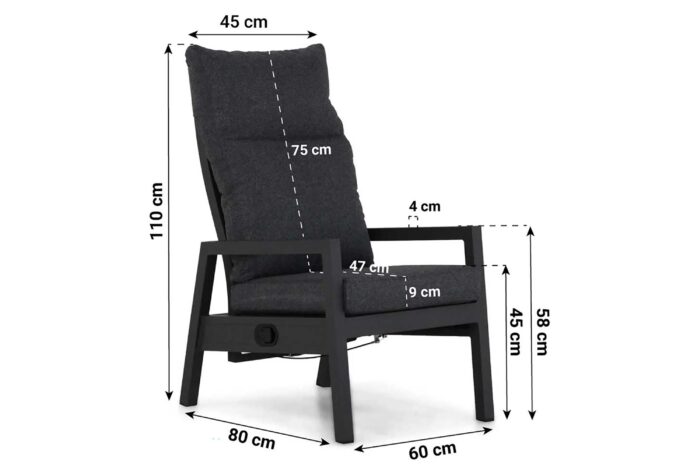 Lifestyle Garden Furniture Venice lounge tuinstoel – Grijs-antraciet