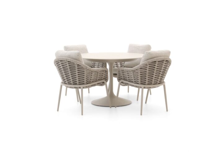SUNS Casto/Nova ø120cm dining tuinset 5-delig Laagste prijsgarantie! – Taupe