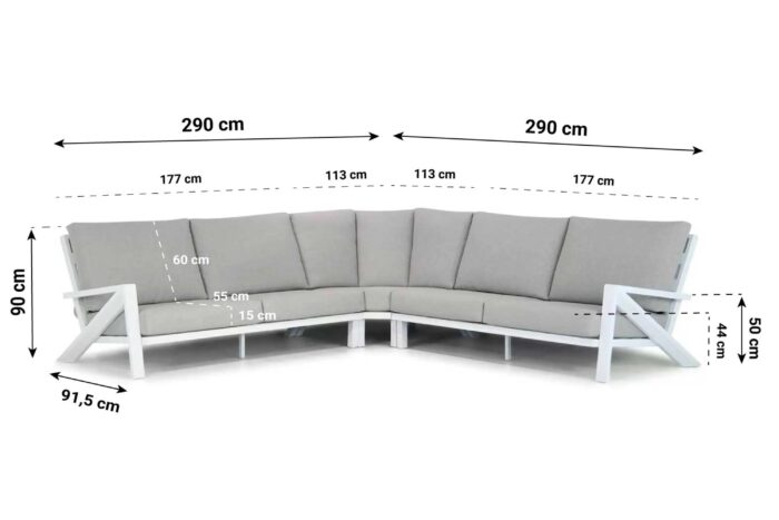 Santika Furniture Cinta hoek loungeset 5-delig – Wit
