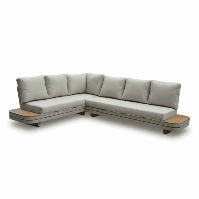 LUX outdoor living Serrento hoek loungeset links 6 personen | aluminium + polywood | beige | 2-delig 311x241cm