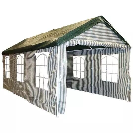 Buitengewoon de boet Partytent 300×600 cm Groen/Wit – tweekleurig