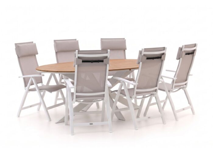 Bellagio tuinmeubelen Bellagio Avenza/Fidenza ovaal 220cm dining tuinset 5-delig verstelbaar Laagste prijsgarantie!