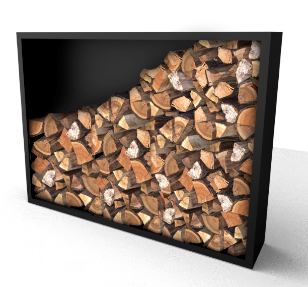 Geroba Beltza zwarte Houtopslag met achterwand 2000 x 385 x 1500 mm – zwart