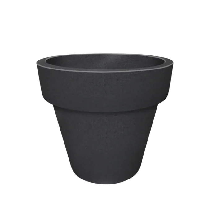 Prestige Kauri grote ronde 250L zwarte plantenbak bloempot - zwart