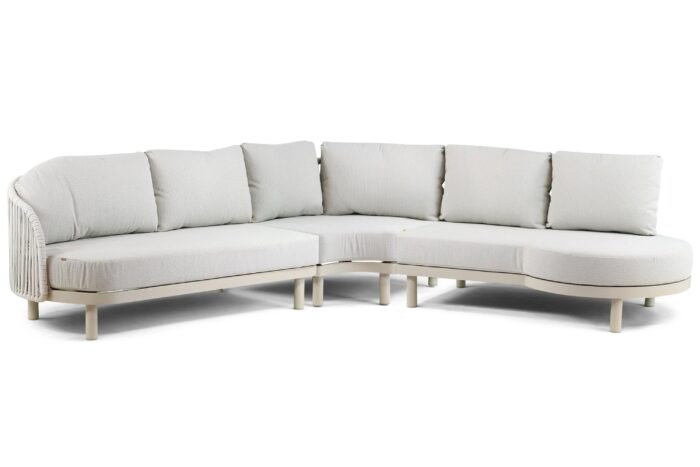 Santika Furniture Nanda hoek loungeset 3-delig – Taupe-naturel-bruin