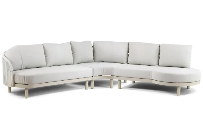 Santika Furniture Nanda hoek loungeset 3-delig - Taupe-naturel-bruin
