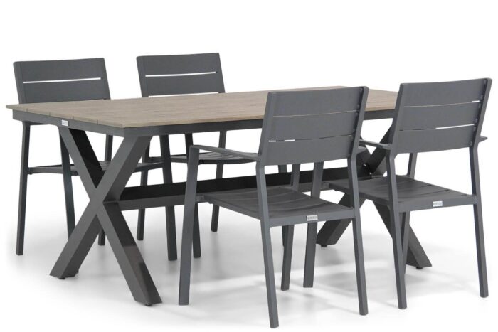 Lifestyle Garden Furniture Stella/Forest 180 cm dining tuinset 5-delig – Grijs-antraciet