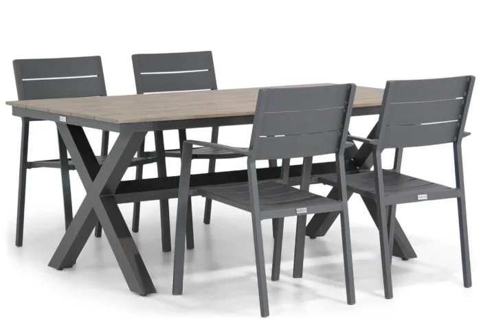 Lifestyle Garden Furniture Stella/Forest 180 cm dining tuinset 5-delig - Grijs-antraciet