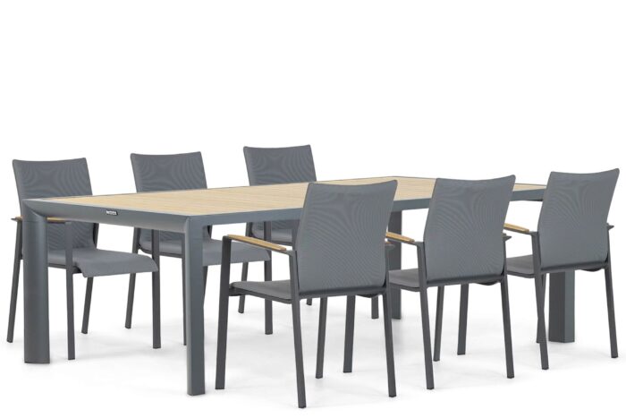Lifestyle Garden Furniture Brandon/Borello 240 cm dining tuinset 7-delig – Grijs-antraciet