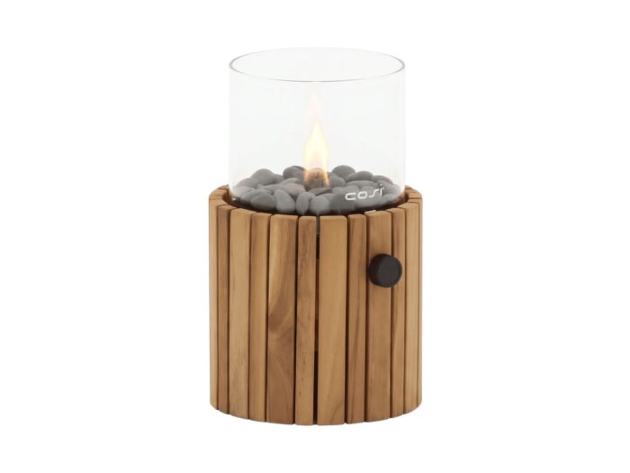 Cosiscoop Timber round gaslantaarn ø 18cm (h:30cm) – Bruin